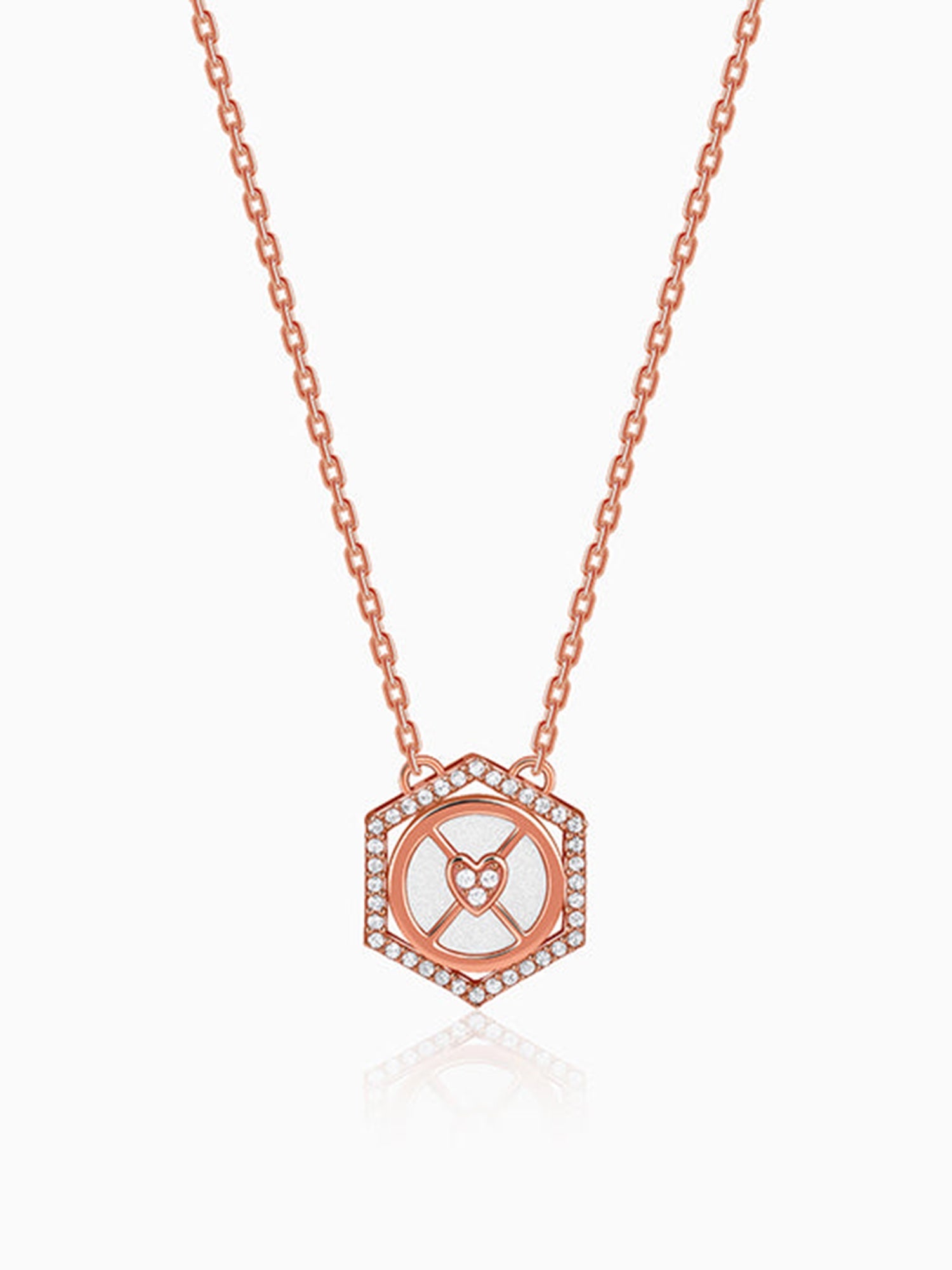 Rose Gold Geo Charm Necklace