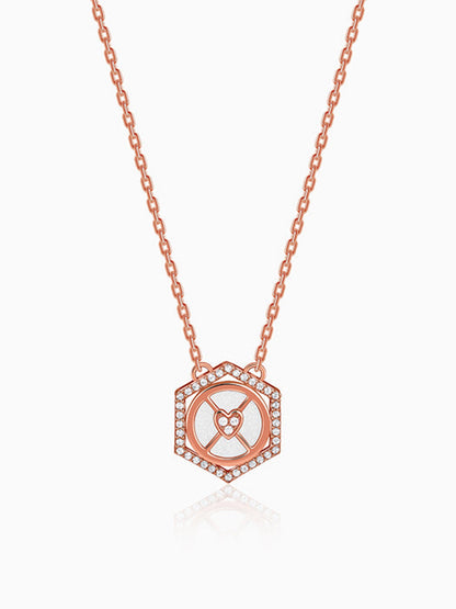 Rose Gold Geo Charm Necklace