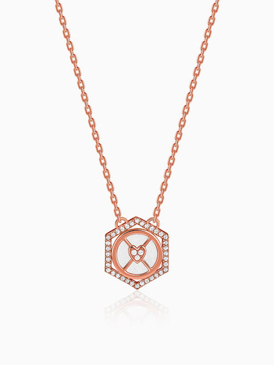 Rose Gold Geo Charm Necklace