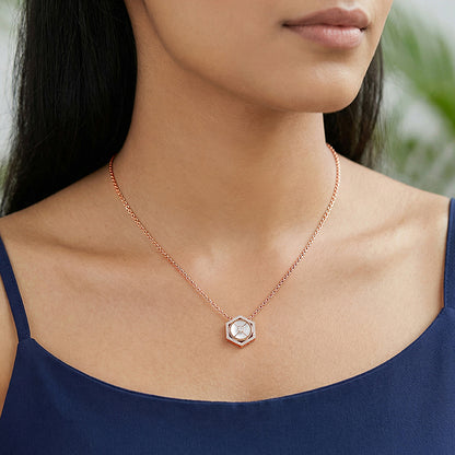 Rose Gold Geo Charm Necklace