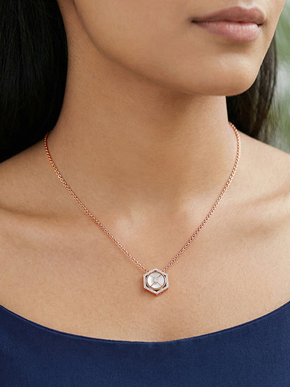 Rose Gold Geo Charm Necklace