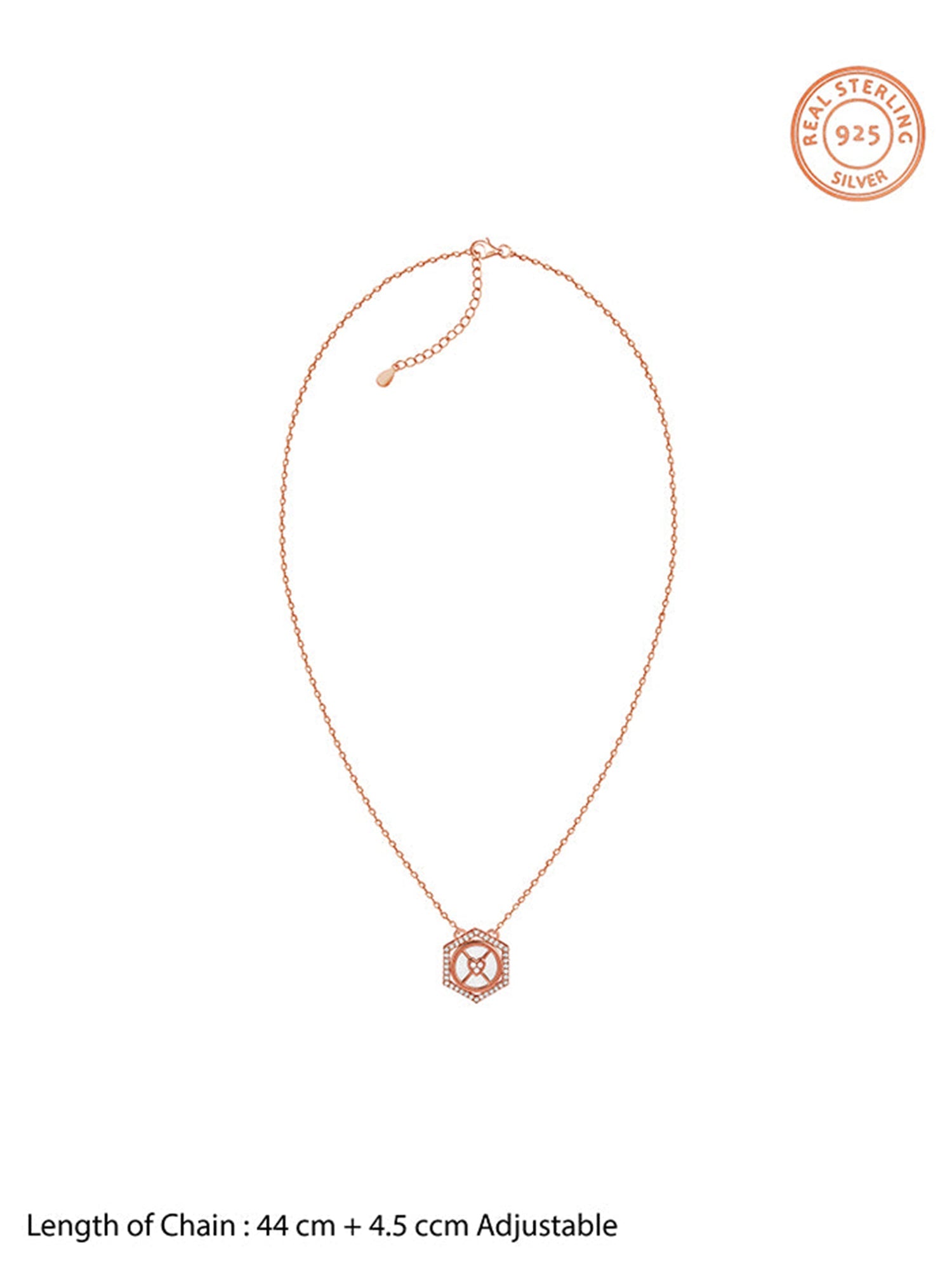 Rose Gold Geo Charm Necklace