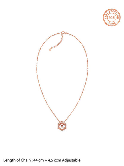 Rose Gold Geo Charm Necklace