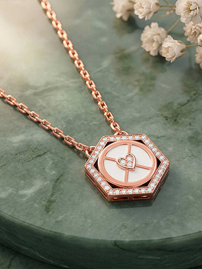 Rose Gold Geo Charm Necklace