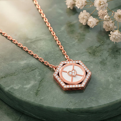 Rose Gold Geo Charm Necklace