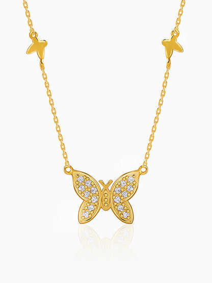 Golden Triple Flutter Necklace