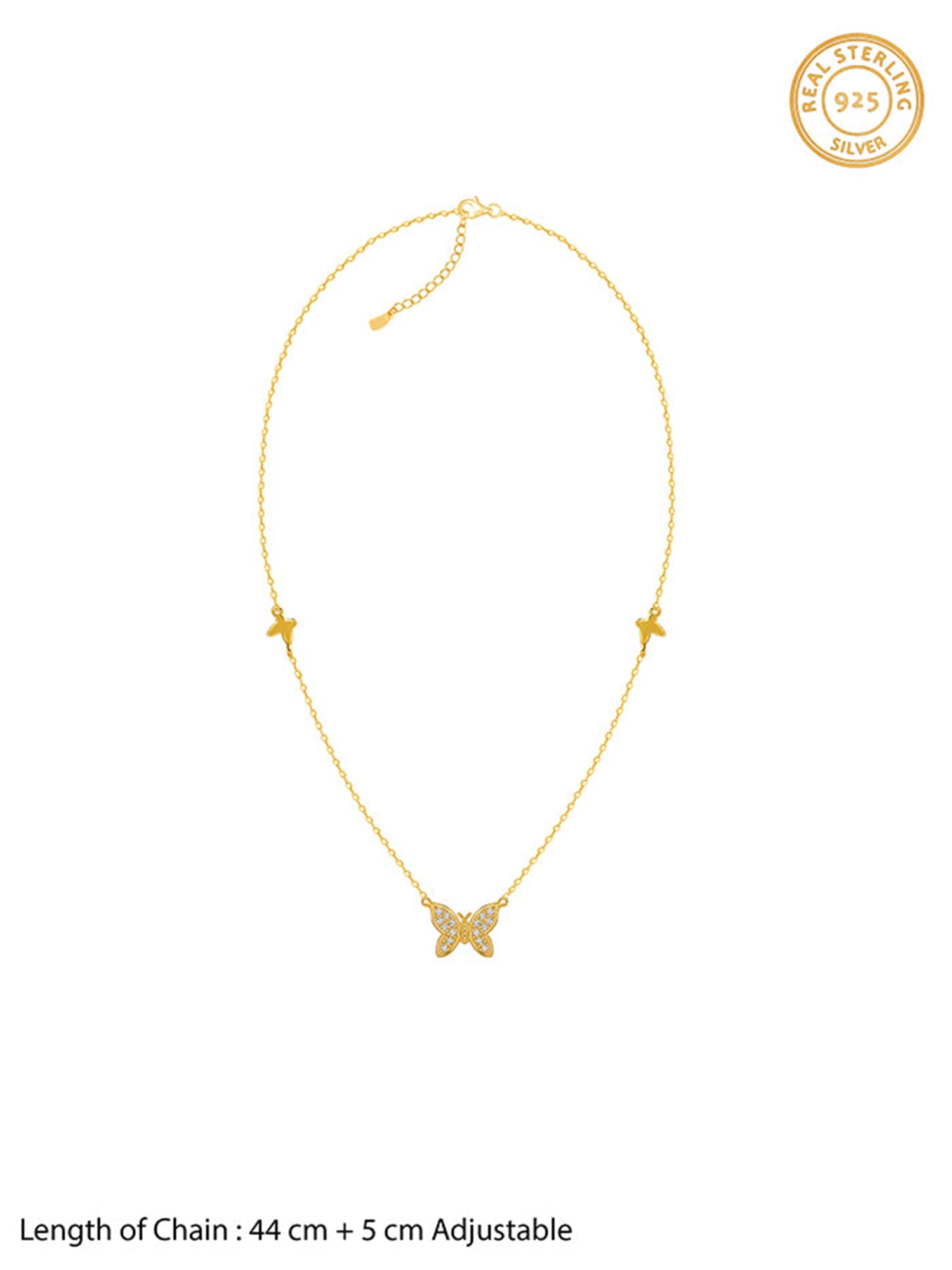 Golden Triple Flutter Necklace