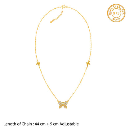 Golden Triple Flutter Necklace