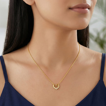 Golden Infinite Love in Heart Necklace
