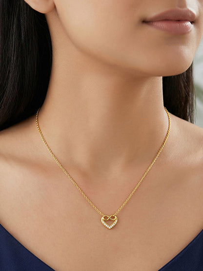 Golden Infinite Love in Heart Necklace
