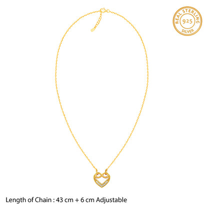 Golden Infinite Love in Heart Necklace