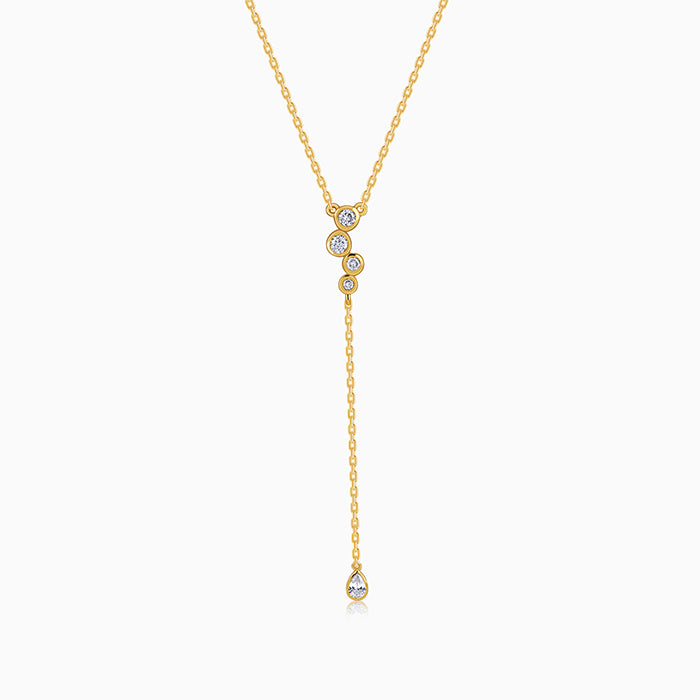 Golden Celestial Drip Lariat Necklace