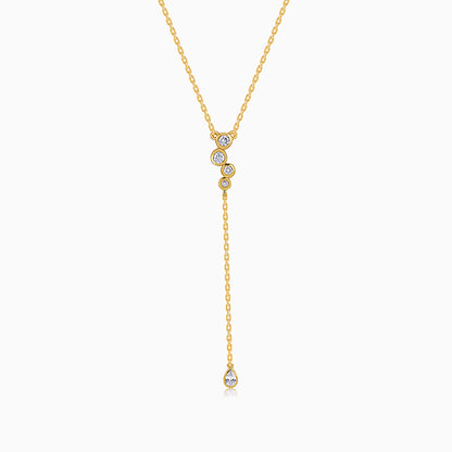 Golden Celestial Drip Lariat Necklace
