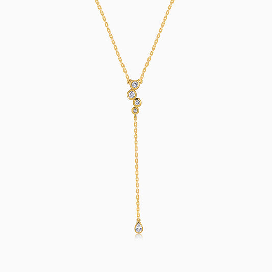 Golden Celestial Drip Lariat Necklace