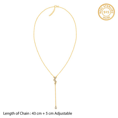 Golden Celestial Drip Lariat Necklace
