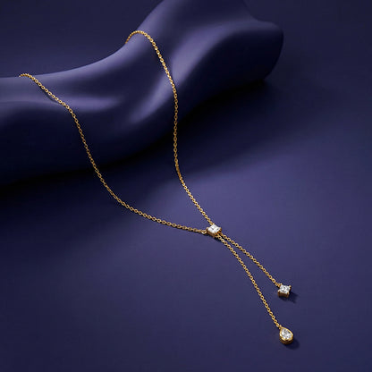 Golden Lumiere Lariat Necklace