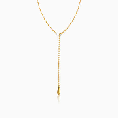 Golden Waterfall Lariat Necklace