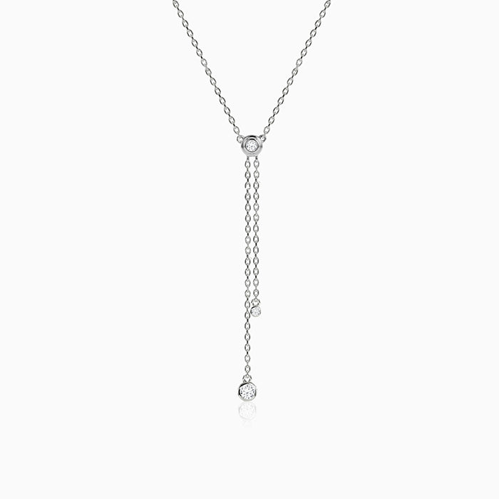 Silver Shinny Beauty Lariat Necklace