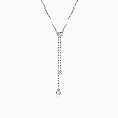 Silver Shinny Beauty Lariat Necklace
