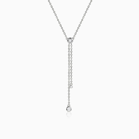 Silver Shinny Beauty Lariat Necklace