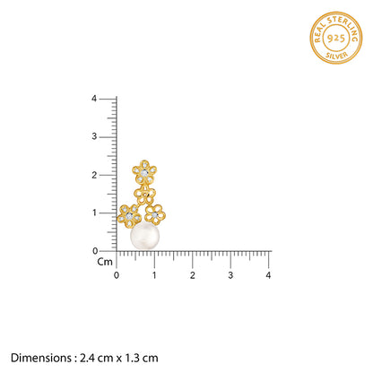 Golden Julia Pearl Pendant With Link Chain