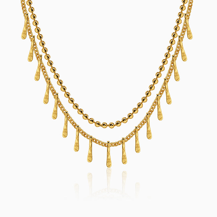 Golden Dual Chain Layered Necklace