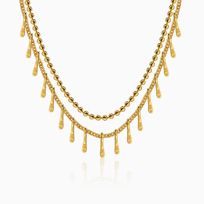 Golden Dual Chain Layered Necklace