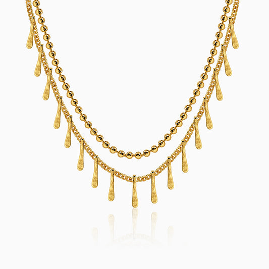 Golden Dual Chain Layered Necklace