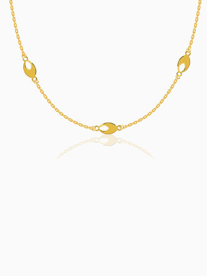 Golden Petal Link Necklace