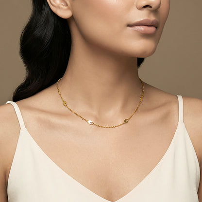 Golden Petal Link Necklace