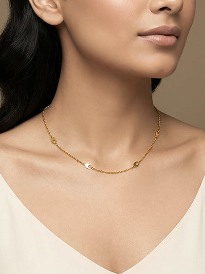 Golden Petal Link Necklace