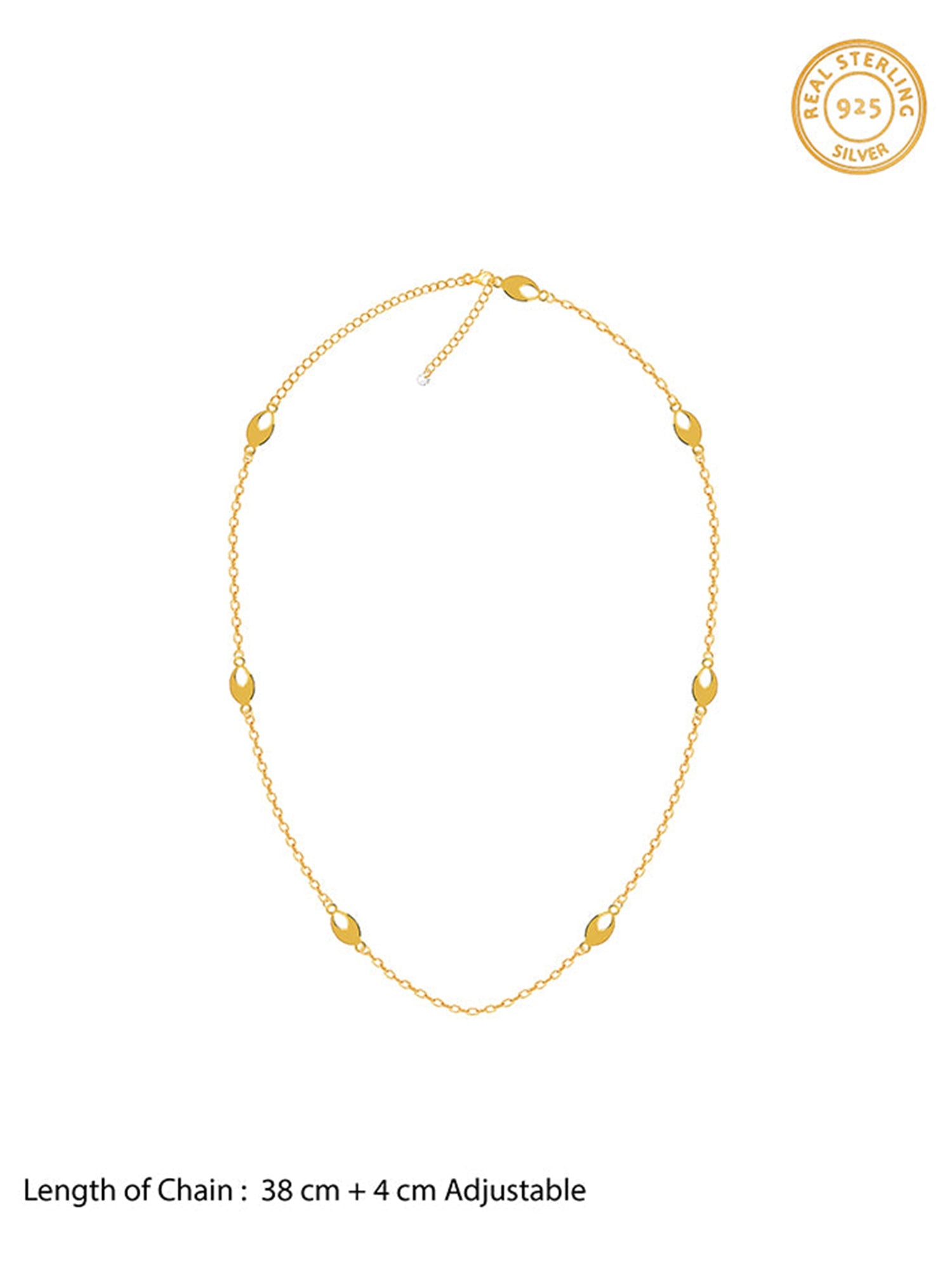Golden Petal Link Necklace