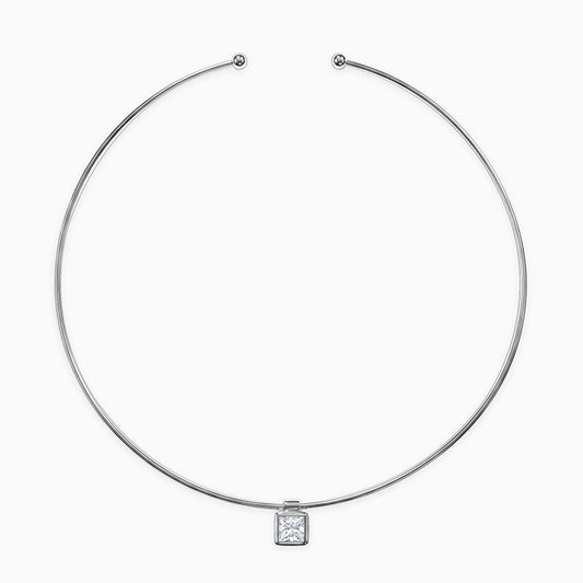Silver Solitaire Hasli Necklace