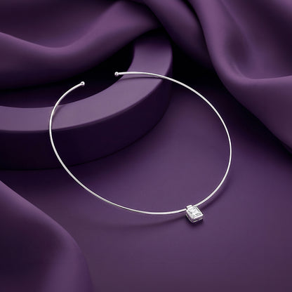 Silver Solitaire Hasli Necklace