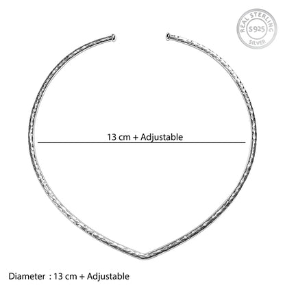 Silver V Shape Hasli Necklace