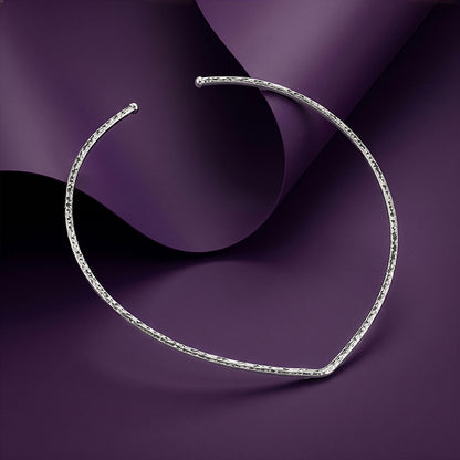 Silver V Shape Hasli Necklace