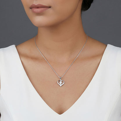 Silver Miley Pearl Pendant With Link Chain