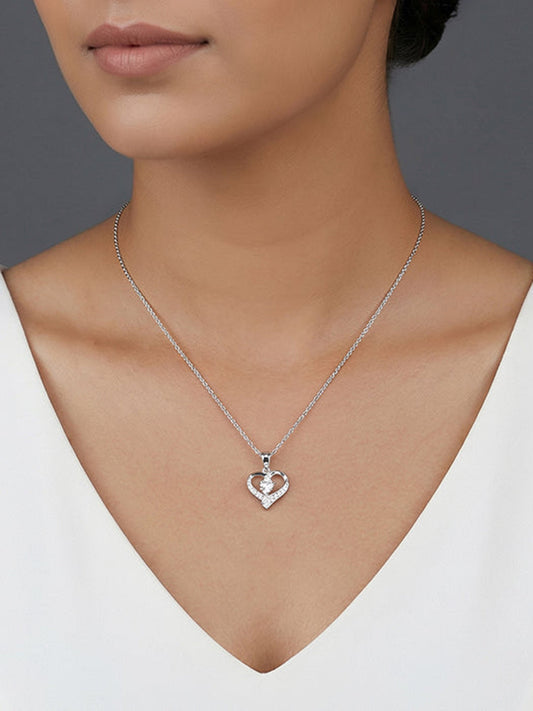 Silver Miley Pearl Pendant With Link Chain