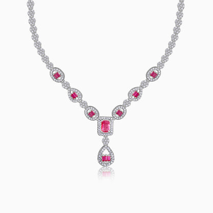 Silver Bathinda Pink Necklace