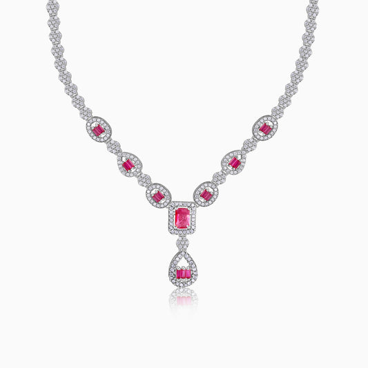Silver Bathinda Pink Necklace