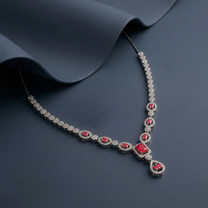 Silver Bathinda Pink Necklace