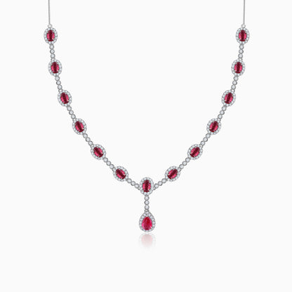 Silver Granada Rouge Red Necklace