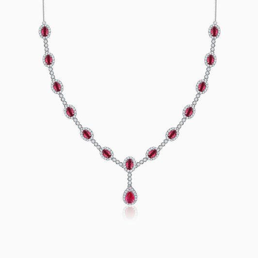 Silver Granada Rouge Red Necklace