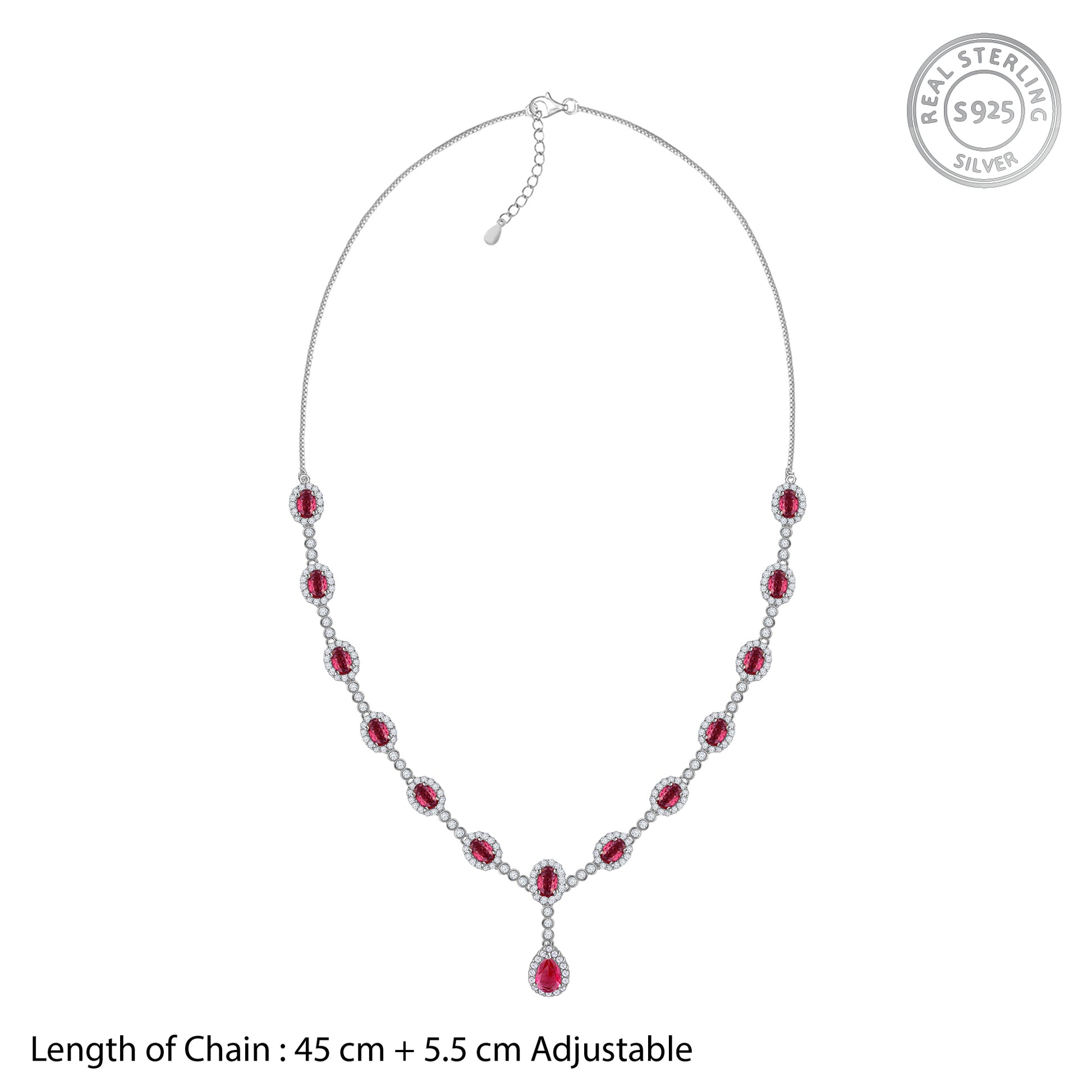 Silver Granada Rouge Red Necklace