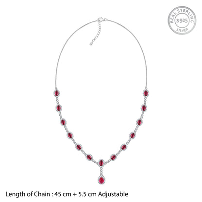 Silver Granada Rouge Red Necklace