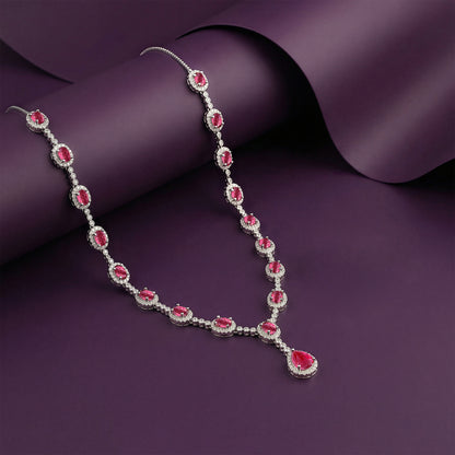 Silver Granada Rouge Red Necklace