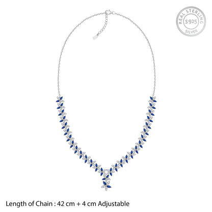 Silver Marwar Blue Necklace