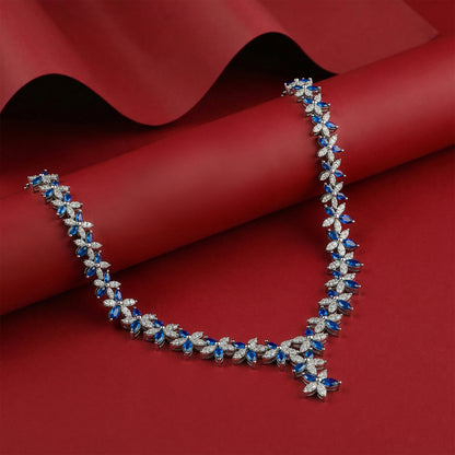 Silver Marwar Blue Necklace