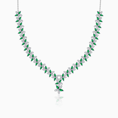Silver Marwar Green Necklace