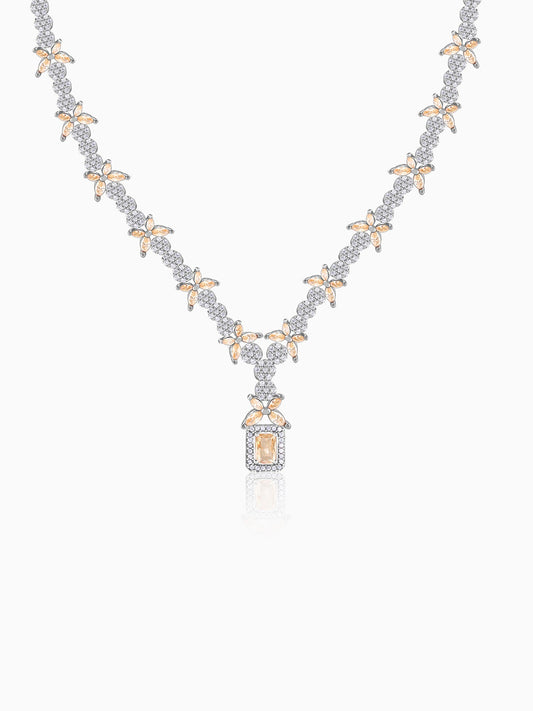 Silver Alhambra Azure Necklace